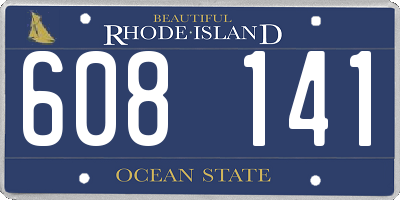 RI license plate 608141