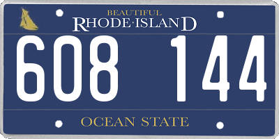 RI license plate 608144