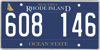 RI license plate 608146