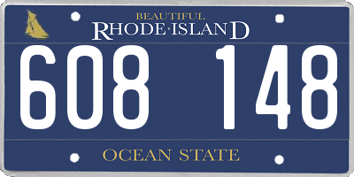 RI license plate 608148