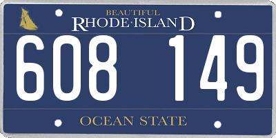 RI license plate 608149