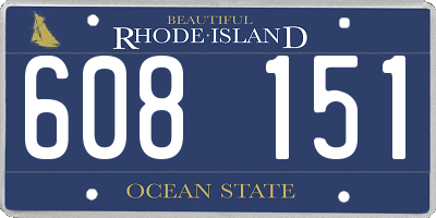 RI license plate 608151