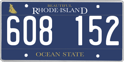 RI license plate 608152