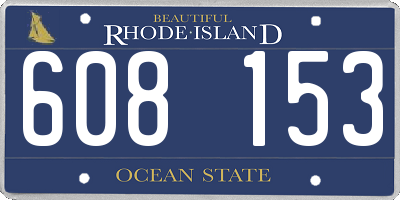 RI license plate 608153
