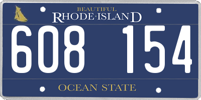 RI license plate 608154