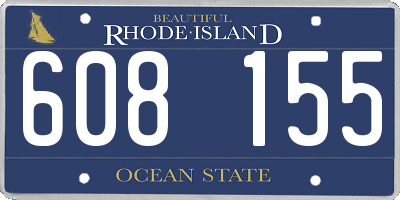 RI license plate 608155