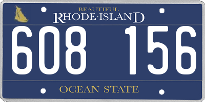 RI license plate 608156