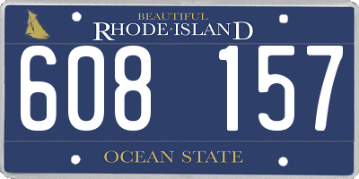 RI license plate 608157