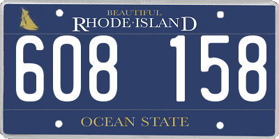 RI license plate 608158