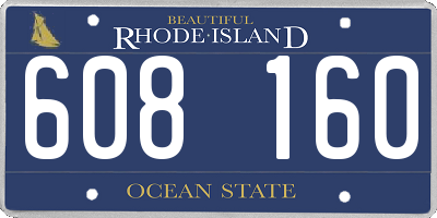 RI license plate 608160