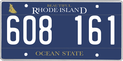 RI license plate 608161