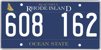 RI license plate 608162
