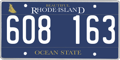 RI license plate 608163