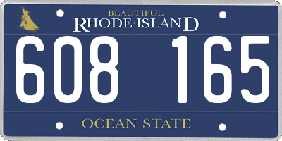 RI license plate 608165