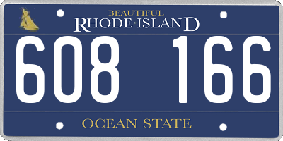 RI license plate 608166