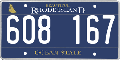 RI license plate 608167
