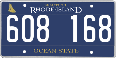 RI license plate 608168