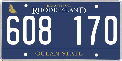 RI license plate 608170
