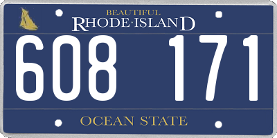 RI license plate 608171