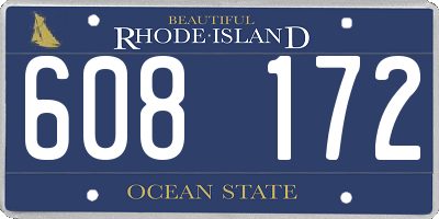 RI license plate 608172