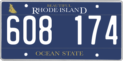RI license plate 608174