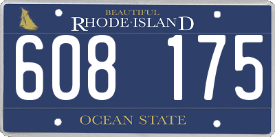 RI license plate 608175