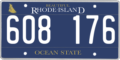 RI license plate 608176