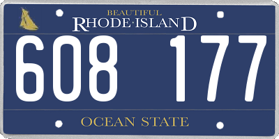 RI license plate 608177