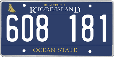 RI license plate 608181