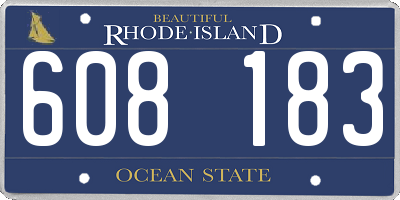 RI license plate 608183