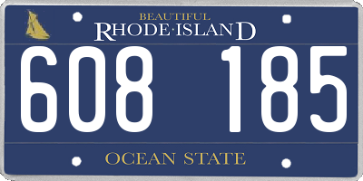 RI license plate 608185