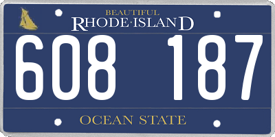 RI license plate 608187