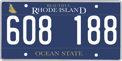 RI license plate 608188