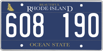 RI license plate 608190