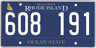 RI license plate 608191