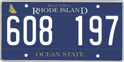 RI license plate 608197