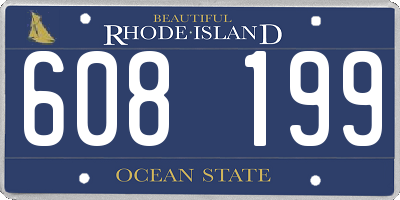 RI license plate 608199