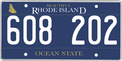 RI license plate 608202