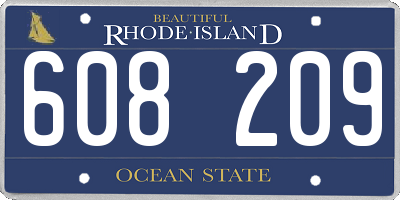 RI license plate 608209