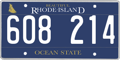 RI license plate 608214