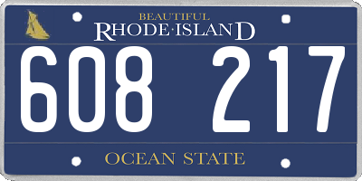 RI license plate 608217