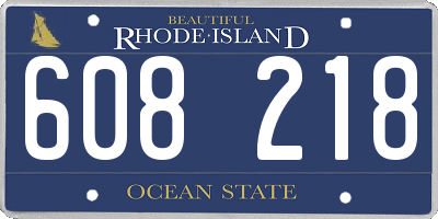 RI license plate 608218