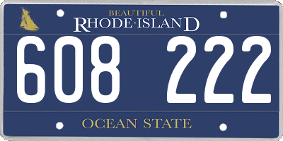 RI license plate 608222