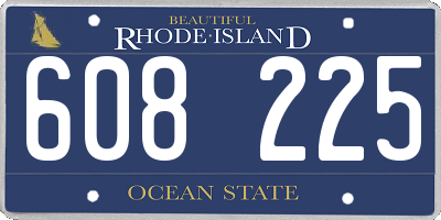 RI license plate 608225