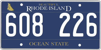 RI license plate 608226