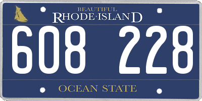 RI license plate 608228