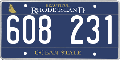 RI license plate 608231