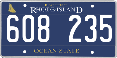 RI license plate 608235