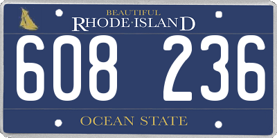 RI license plate 608236