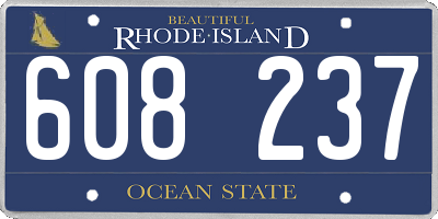 RI license plate 608237